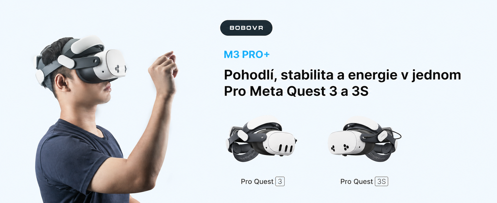 BOBOVR M3 Pro+ pro Meta Quest 3 a Quest 3S – pohodlí, stabilita a napájení